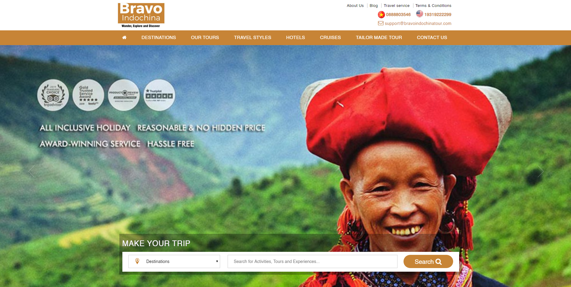 Nominated for 'World's Top Tour Operator Website' at WTA 2020